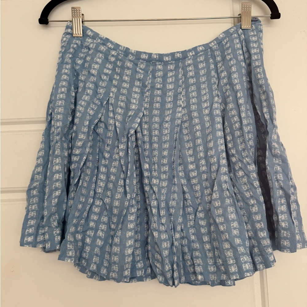 Urban Outfitters Light Blue Butterfly Pattern Skirt